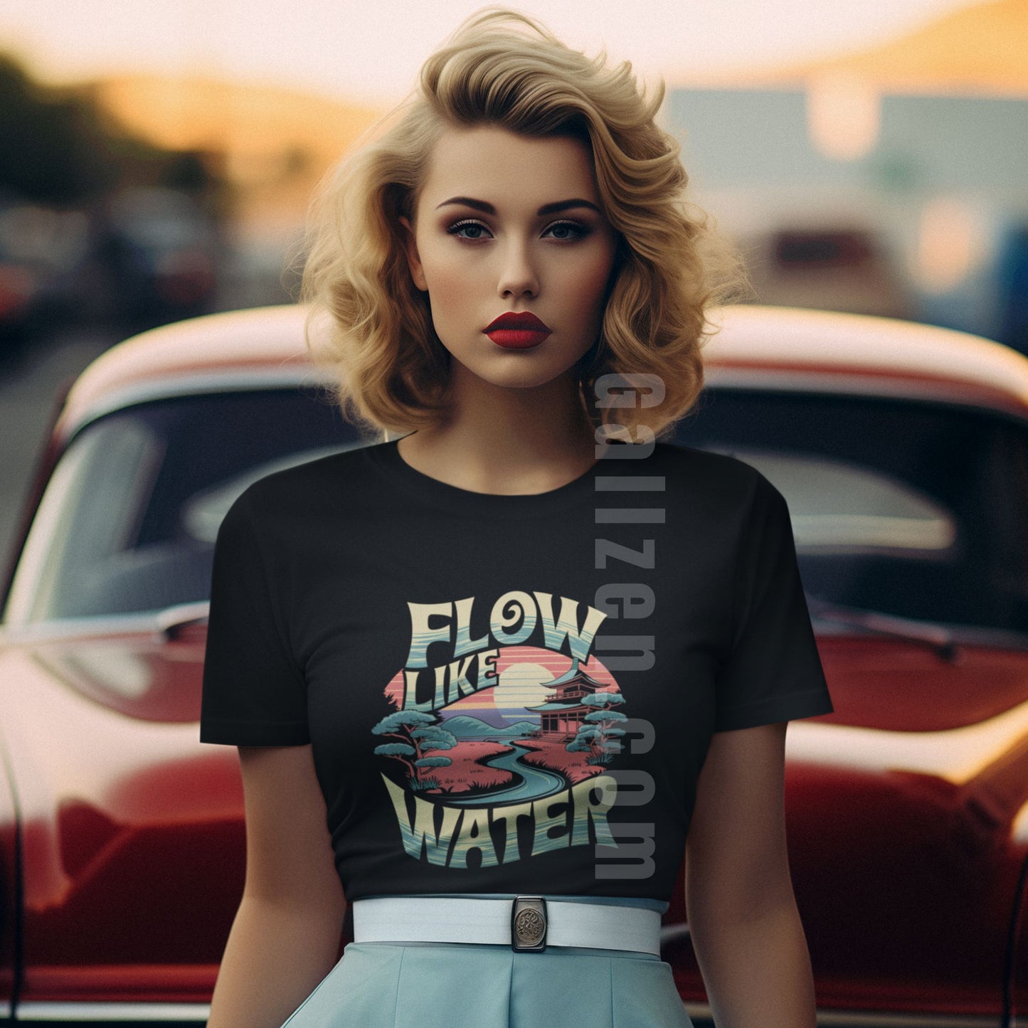 Aesthetic-graphic-tee-with-a-unique-Flow-Like-Water-design-for-mindfulness-enthusiasts