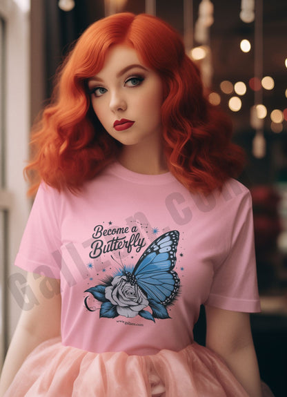 Ethereal Butterfly & Floral Women’s T-shirt – Mystical Vibes