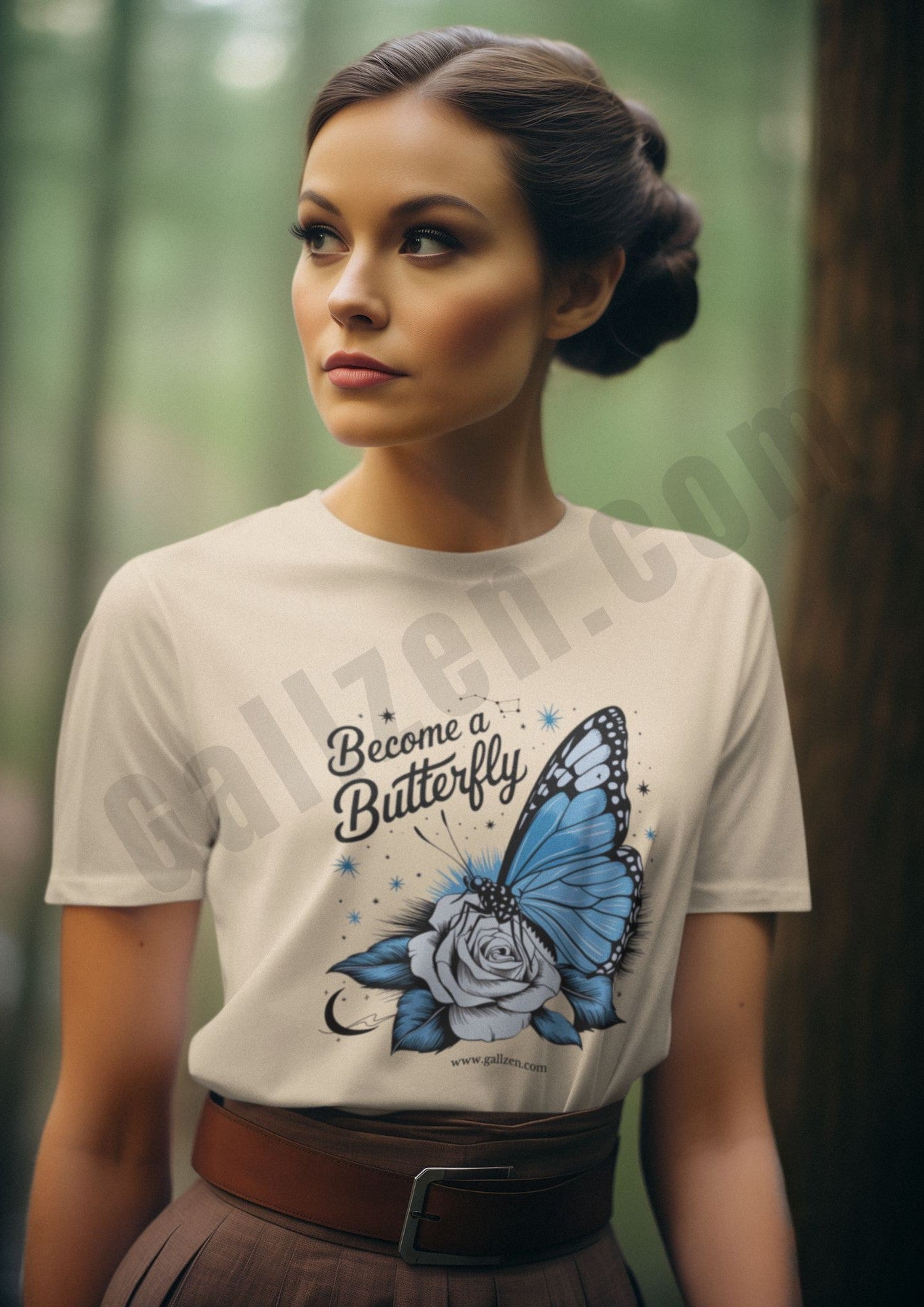 Ethereal Butterfly & Floral Women’s T-shirt – Mystical Vibes