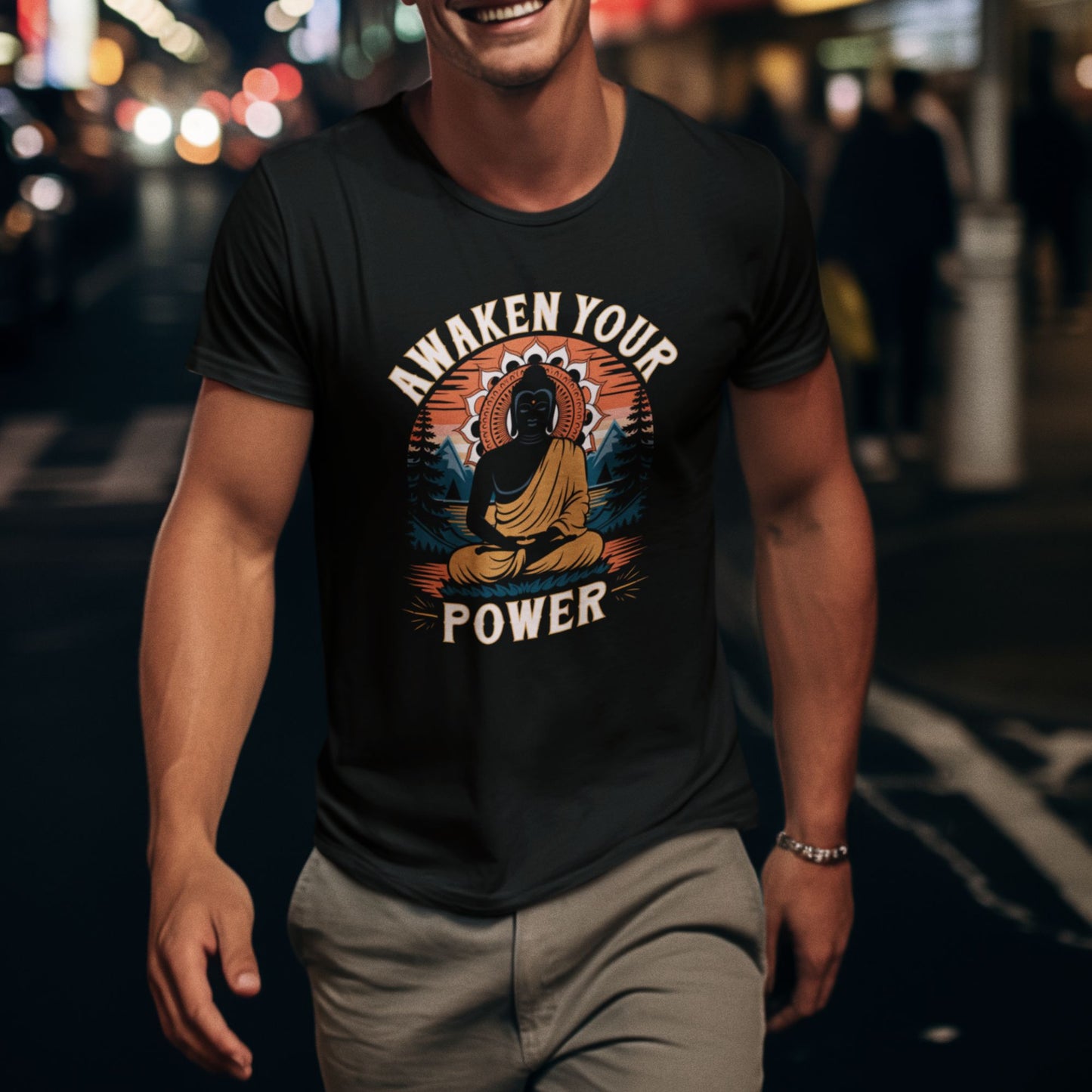 Awaken your Power with Our Spiritual Zen Buddha Tee for Men
