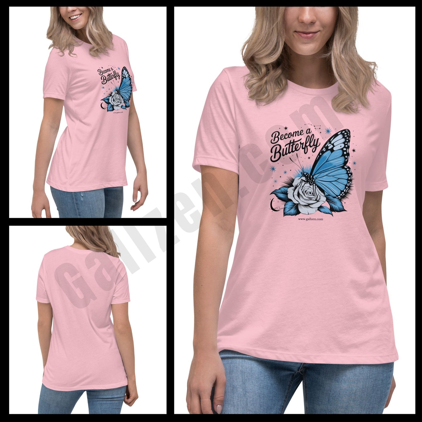 Ethereal Butterfly & Floral Women’s T-shirt – Mystical Vibes