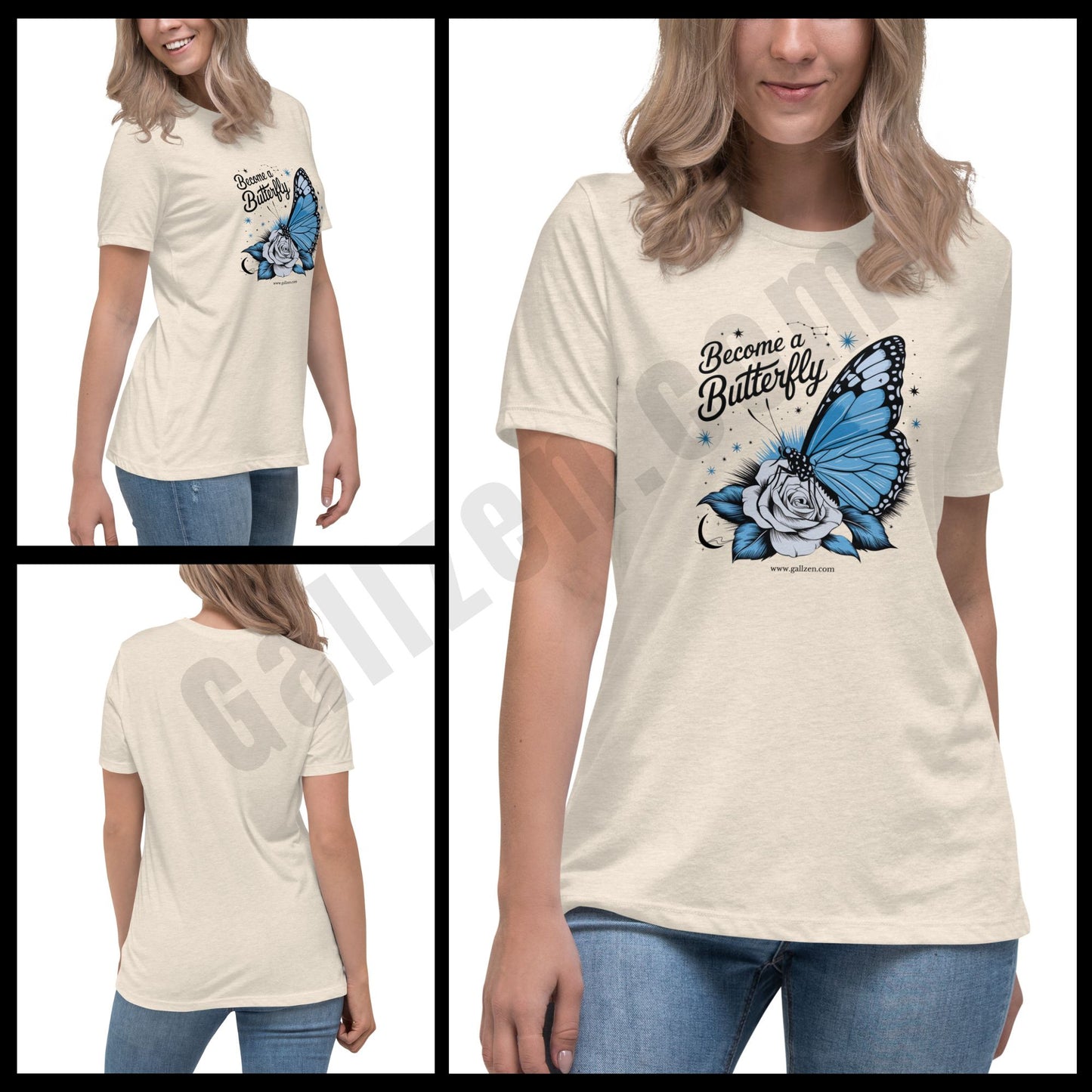 Ethereal Butterfly & Floral Women’s T-shirt – Mystical Vibes