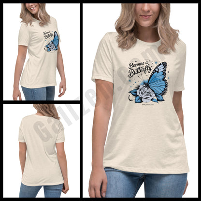 Ethereal Butterfly & Floral Women’s T-shirt – Mystical Vibes