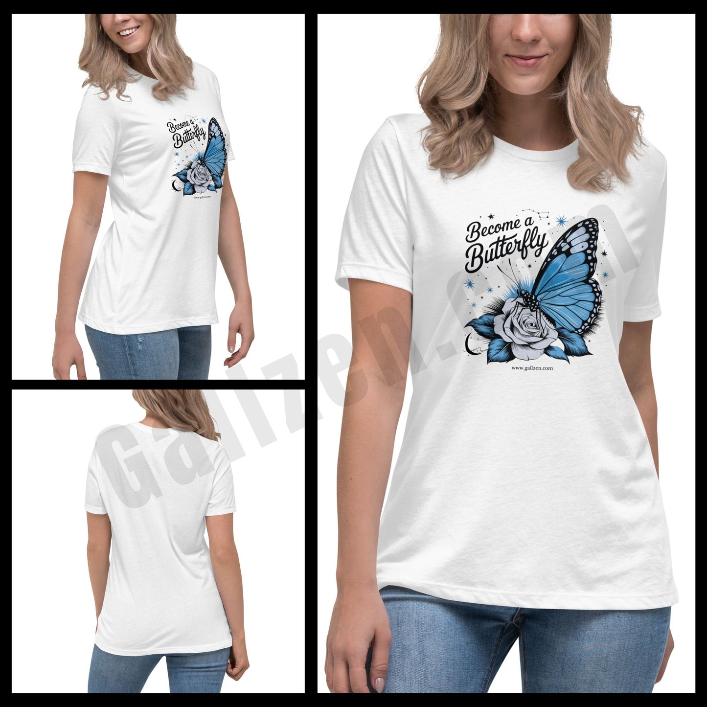 Ethereal Butterfly & Floral Women’s T-shirt – Mystical Vibes