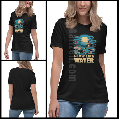 Japanese Aesthetic Tee – Flow Like Water | Zen-Inspired