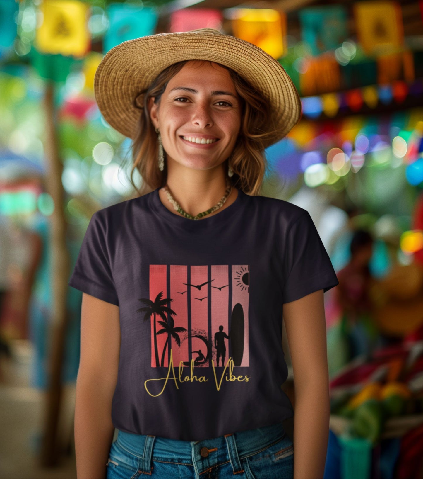 a-happy-woman-wearing-a-t-shirt-and-a-straw-hat-by-a-summer-evening-party