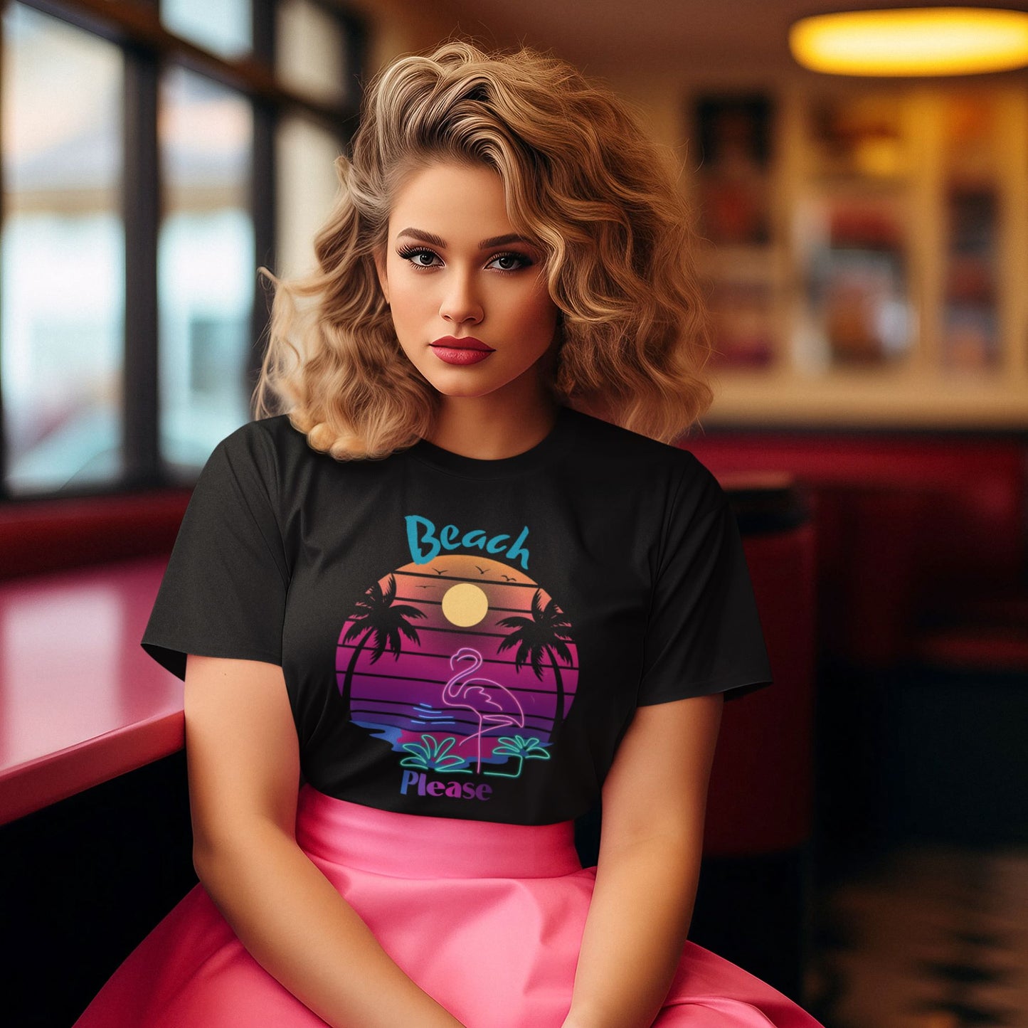 a-young-blonde-woman-with-short-curly-hair-wearing-a-black-soft-t-shirt-for-summer-season-in-a-cozy-restaurant