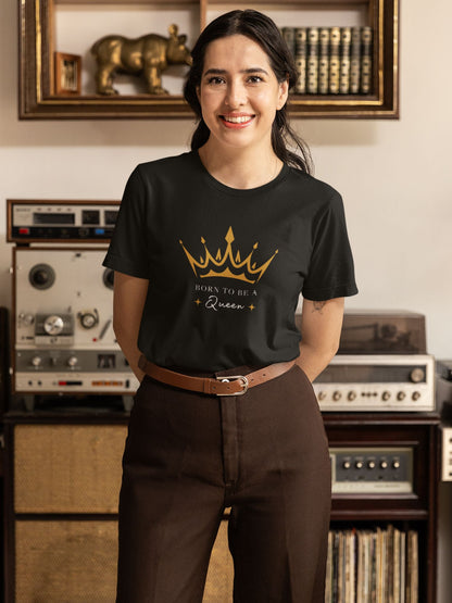 black-t-shirt-mockup-of-a-happy-woman-posing-in-a-museum-room-with-retro-devices