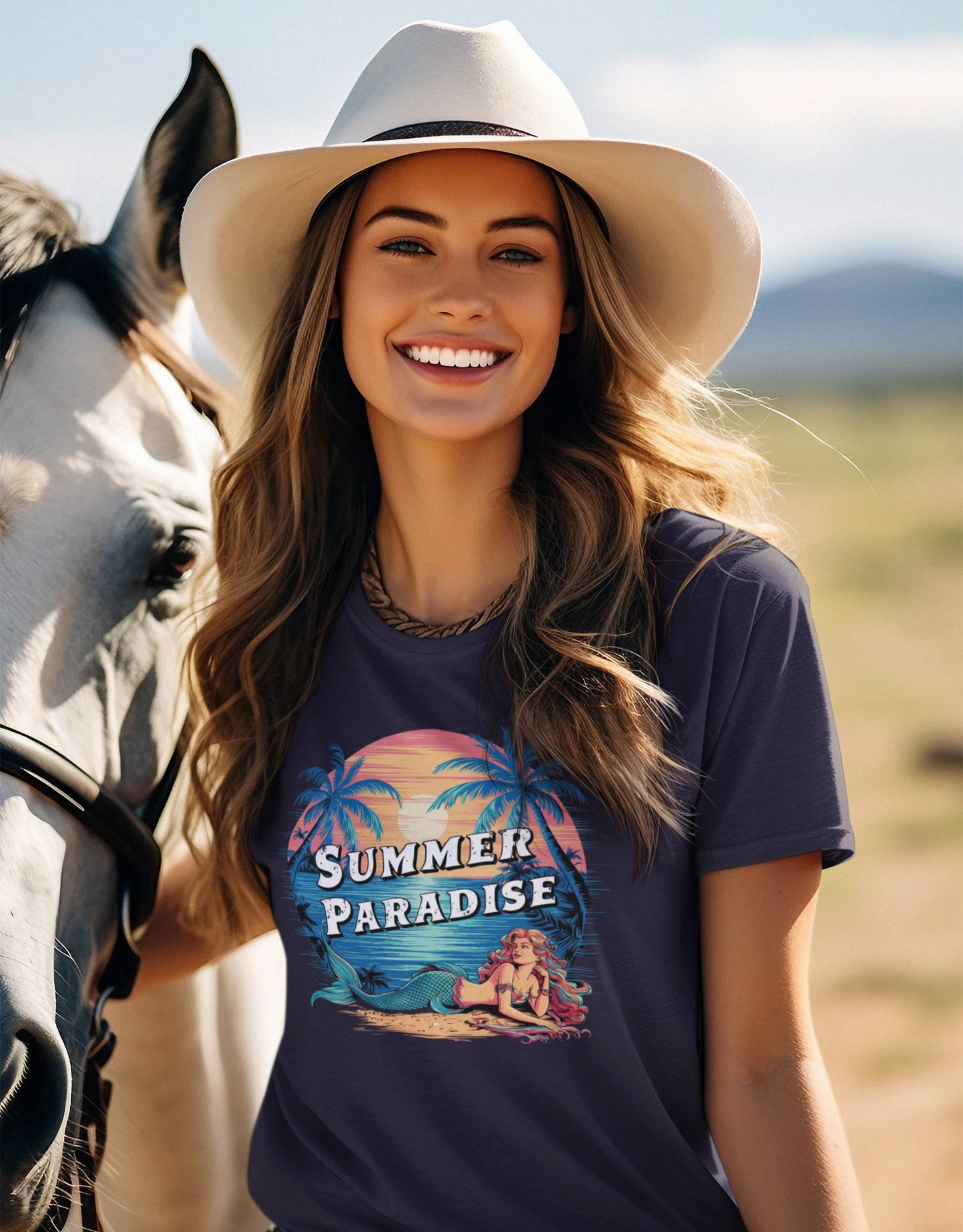 cowboy-woman-wearing-a-white-texan-hat-showing-a-bright-smile-on-her-calm-face-on-a-summer-day-next-to-her-white-horse