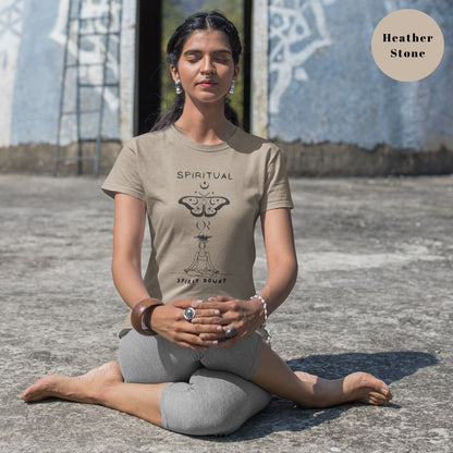 heather-stone-t-shirt-mockup-featuring-a-woman-meditating-and-practicing-yoga-cow-face-pose