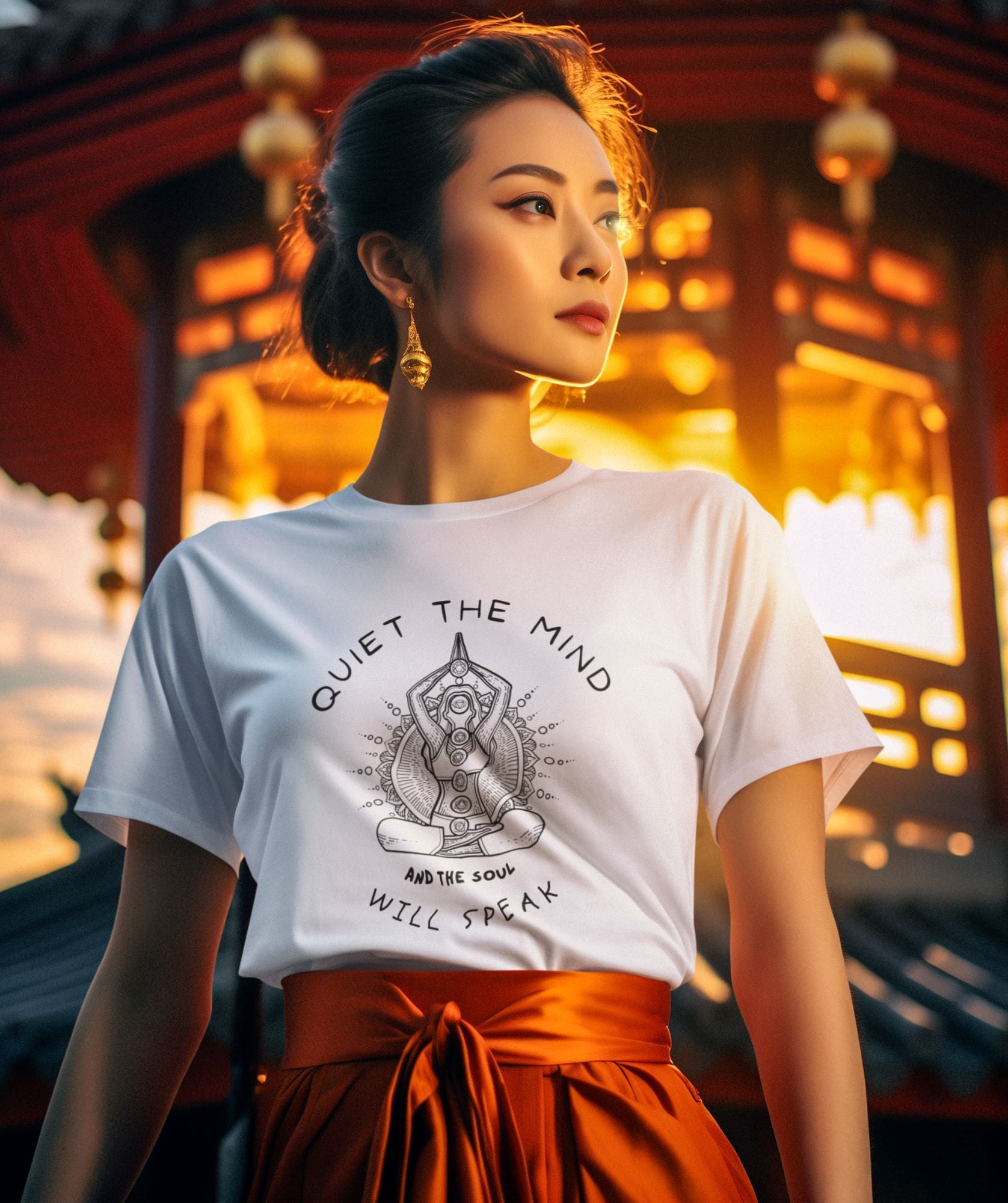 inspirational-white-t-shirt-mockup-of-a-tourist-woman-posing-in-front-of-a-japanese-temple-with-sunset-in-the-background