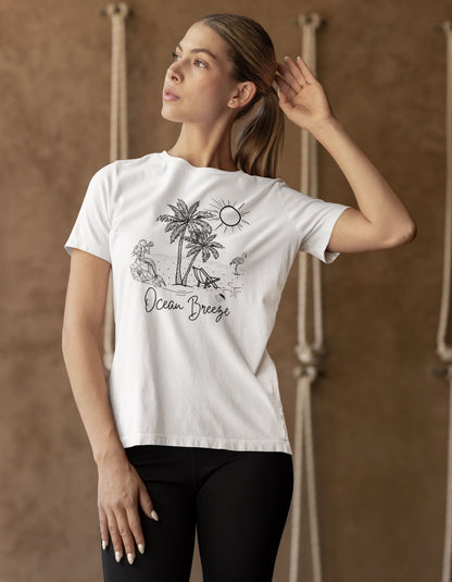 mockup-of-a-charming-woman-wearing-a-comfortable-white-tee-with-a-rounded-neck-for-summer-season