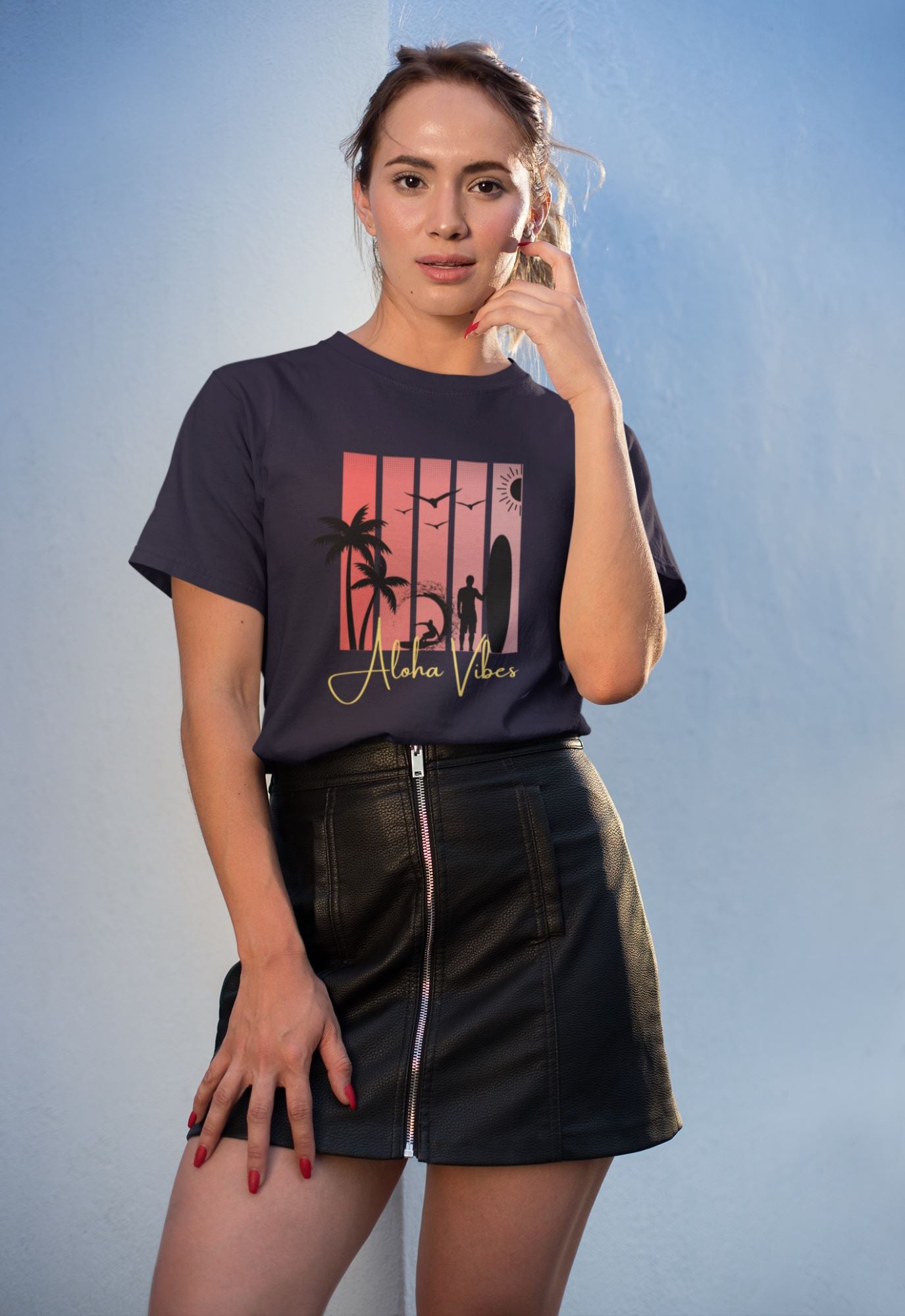 pretty-girl-wearing-a-t-shirt-and-a-leather-skirt