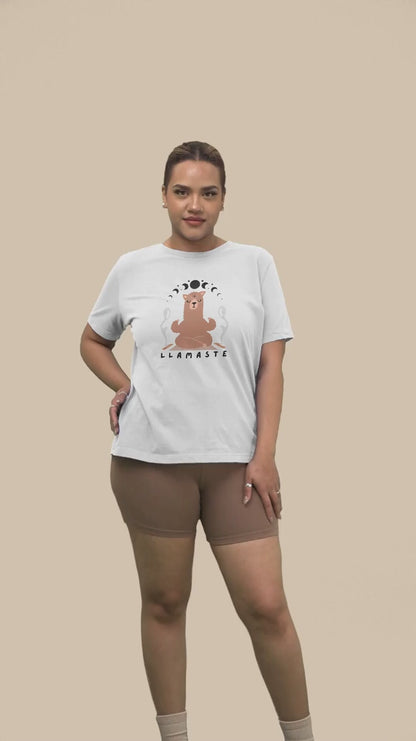 Llamaste-T-Shirt-Video-Featuring-A-Happy-Woman-Posing-For-Instagram-Reel