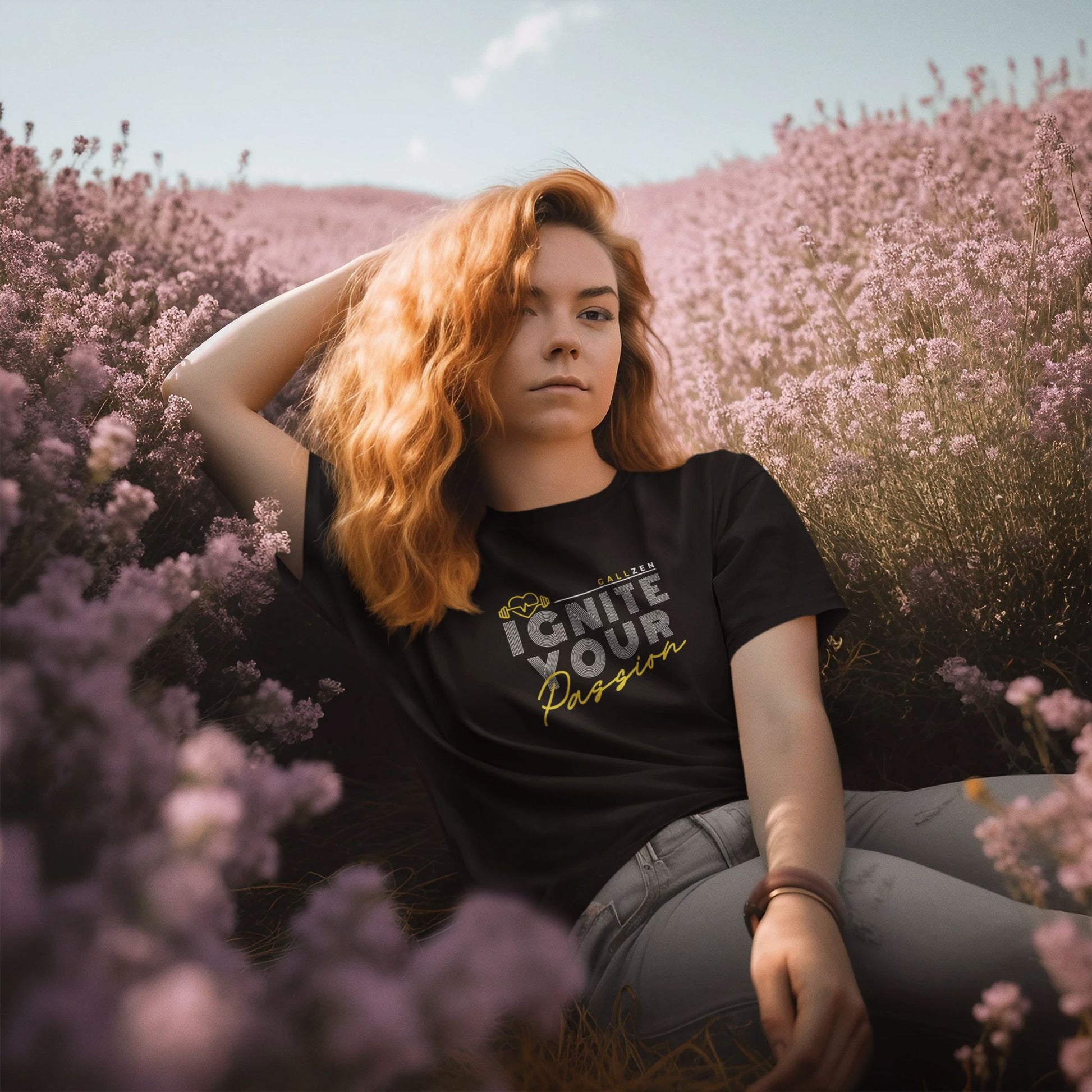 round-neck-black-t-shirt-mockup-of-a-woman-lying-on-a-lavender-crop