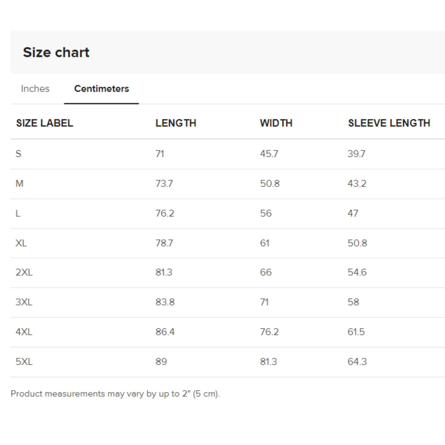 size-chart-guide-for-best-body-fit-in-centimeters-for-summer-paradise-t-shirt