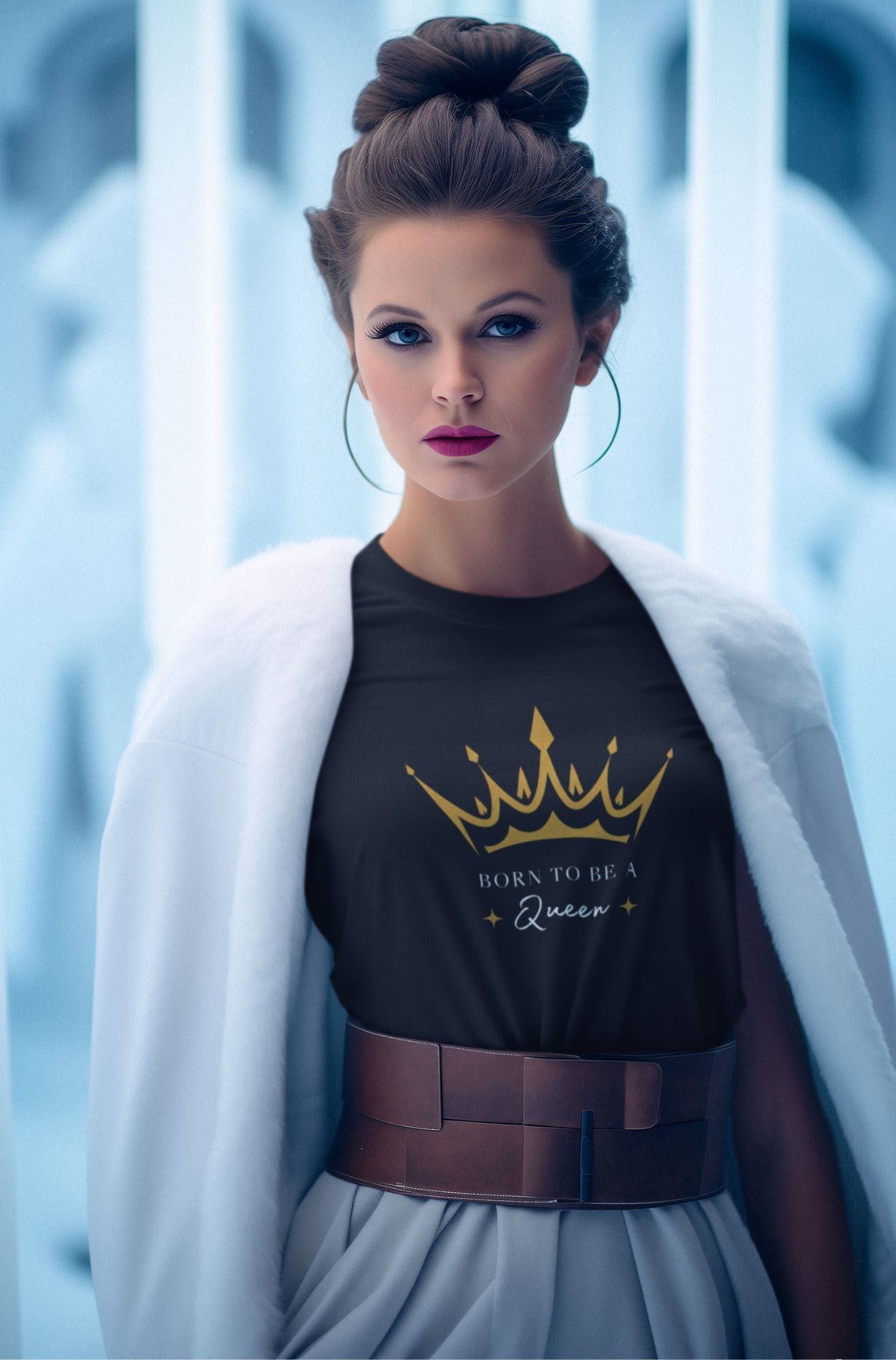 star-wars-inspired-mockup-featuring-an-a-queen-wearing-a-royal-tee