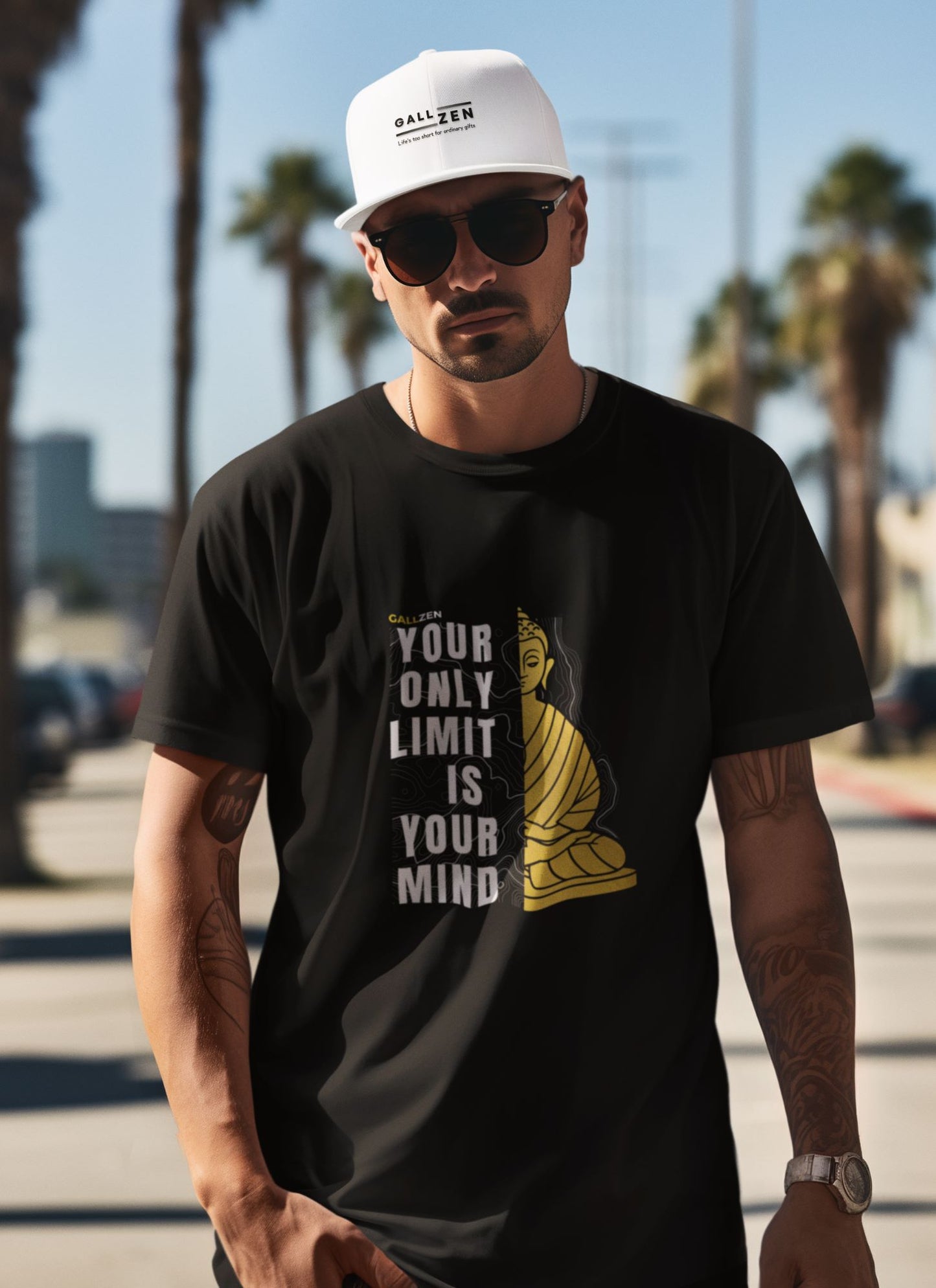 t-shirt-mockup-featuring-a-masculine-man-wearing-a-black-t-shirt-and-a-white-dad-hat