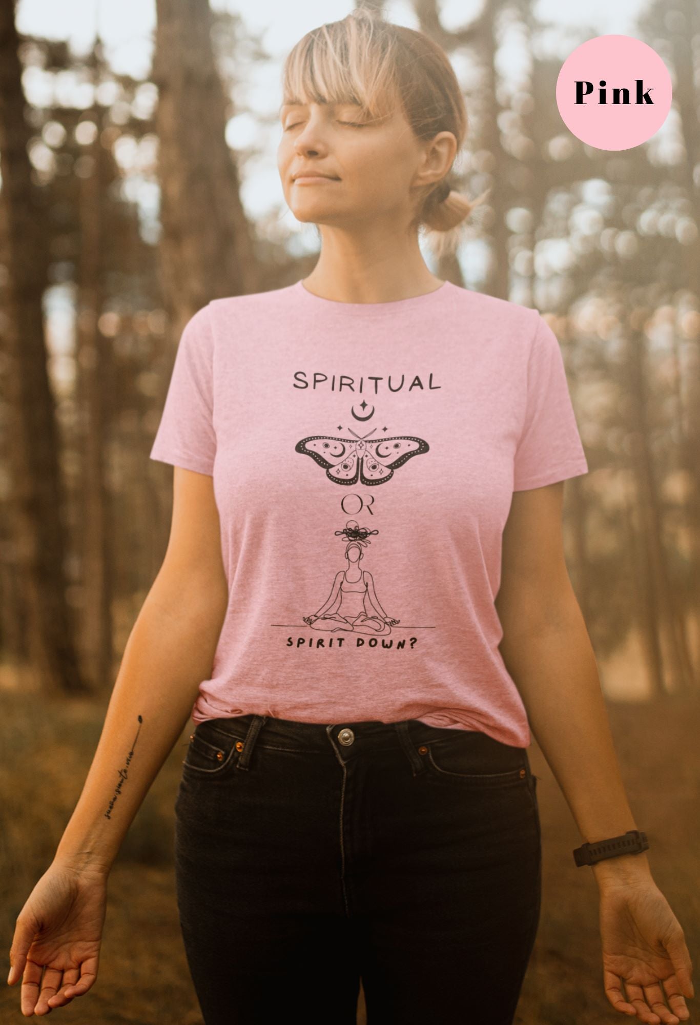 t-shirt-mockup-featuring-a-spiritual-woman-meditating-in-black-forest-germany