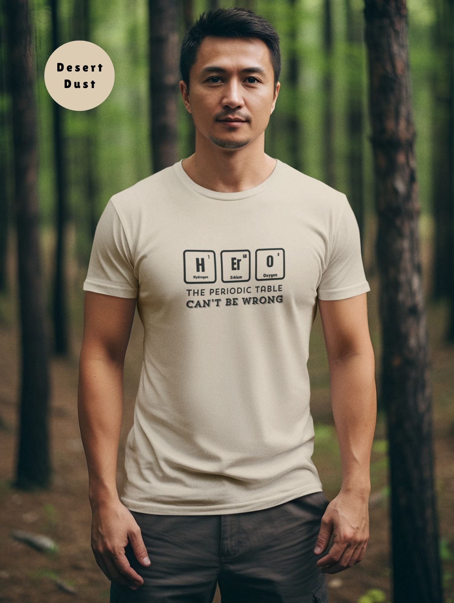 tee-mockup-of-a-man-posing-in-a-german-forest-surrounded-by-trees