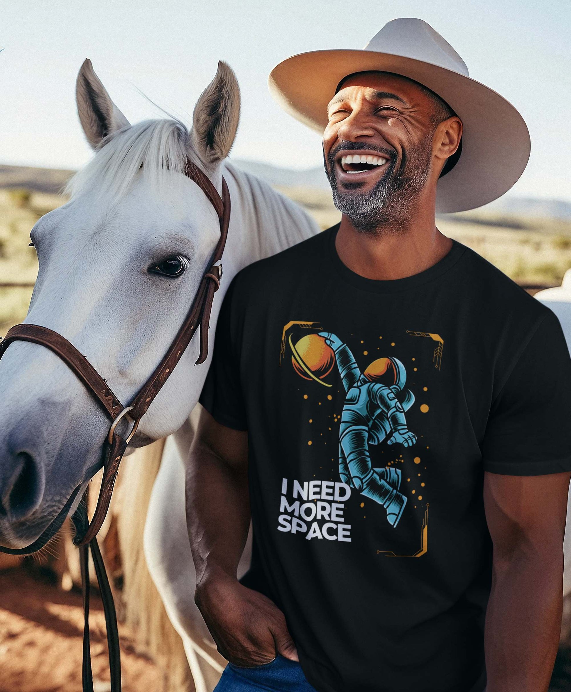 western-themed-black-funny-t-shirt-mockup-featuring-a-happy-cowboy-with-a-white-horse