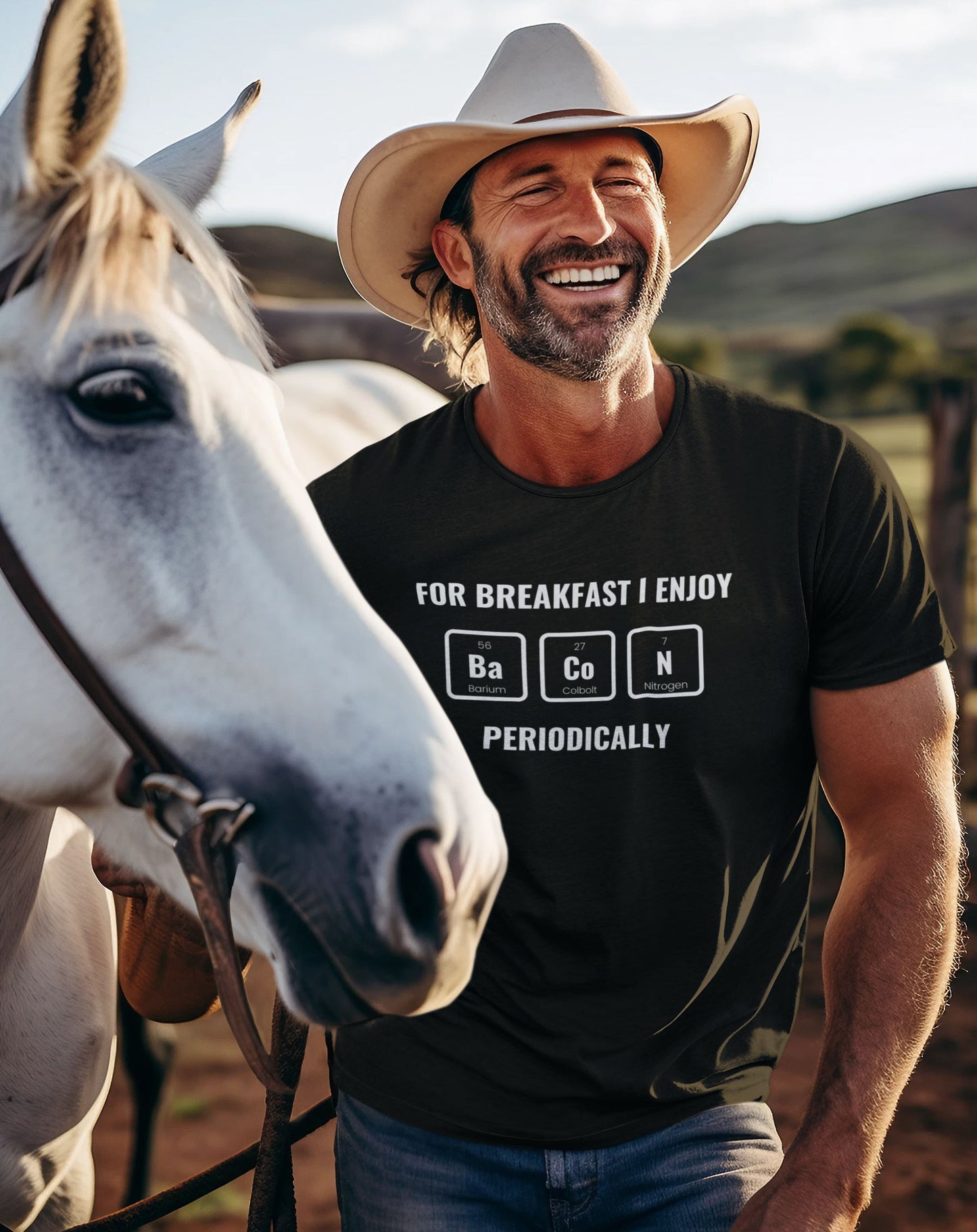 western-themed-t-shirt-mockup-of-a-happy-bearded-cowboy-standing-next-to-his-horse-wearing-a-black-t-shirt-whit-funny-breakfast-quote