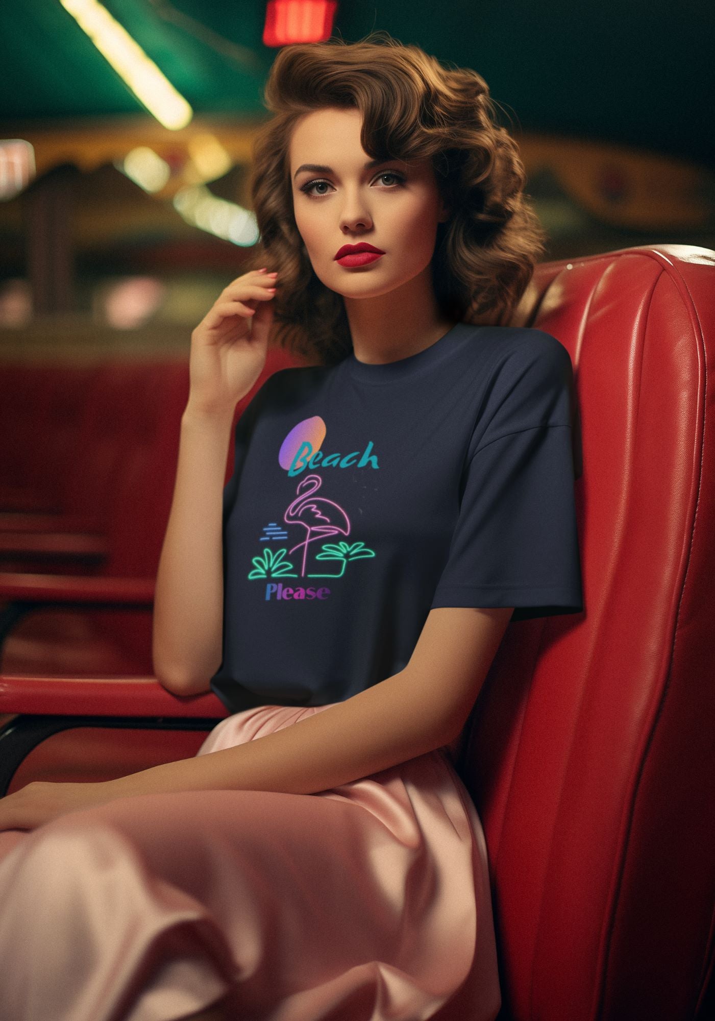 woman-in-a-50s-fashion-style-posing-in-cinema-sitting-on-a-red-leather-armchair