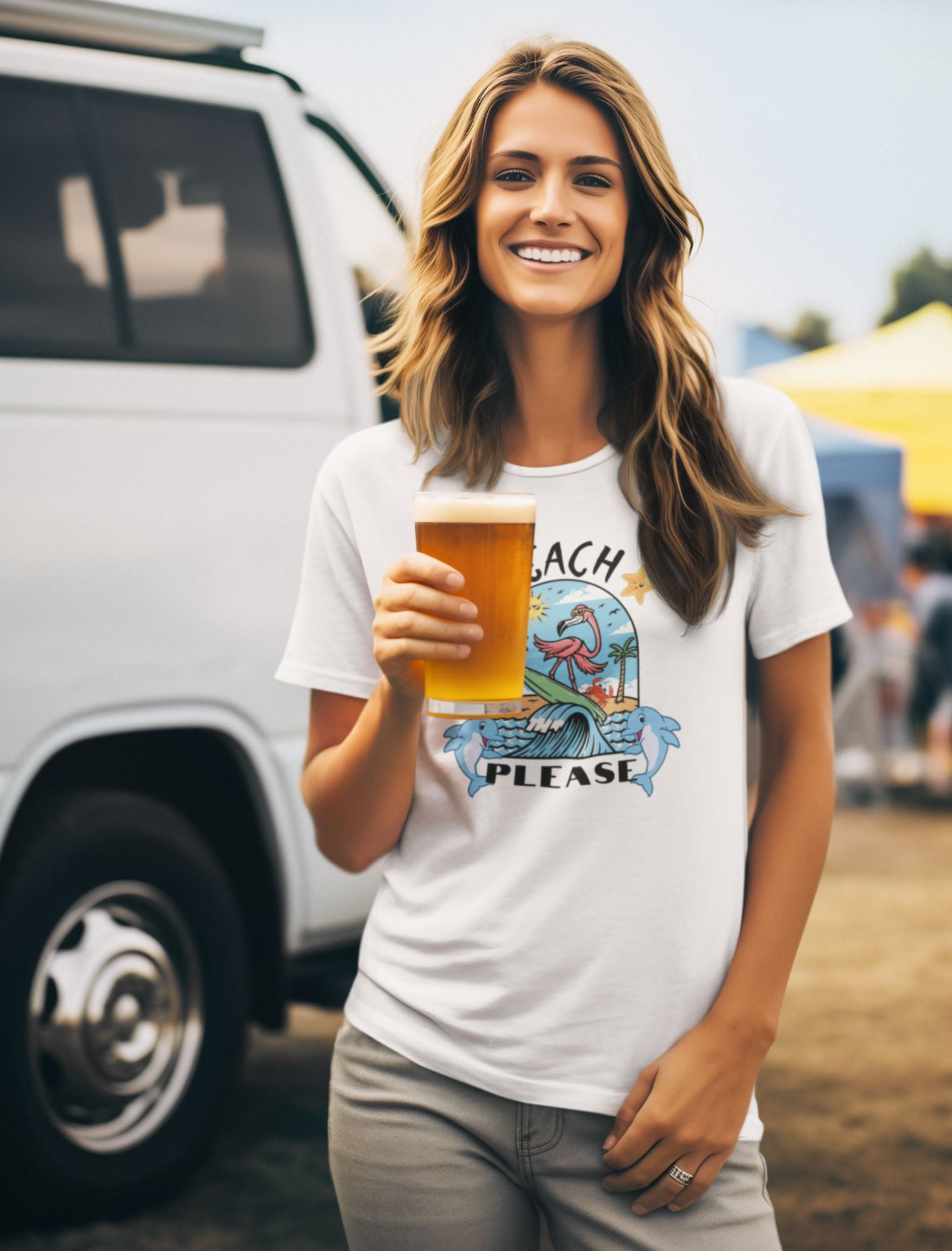 woman-smiling-and-holding-a-cold-beer-at-a-outdoor-summer-party