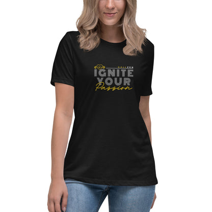 women-black-t-shirt-ignite-your-passion-front-side