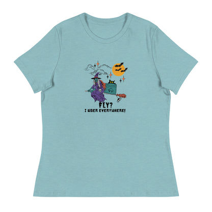 Spooky and Funny Halloween Tee for Her with Witch Design