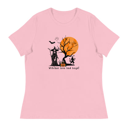 Magical and Spooky Graphic Tee: Witches Love Bad Boys