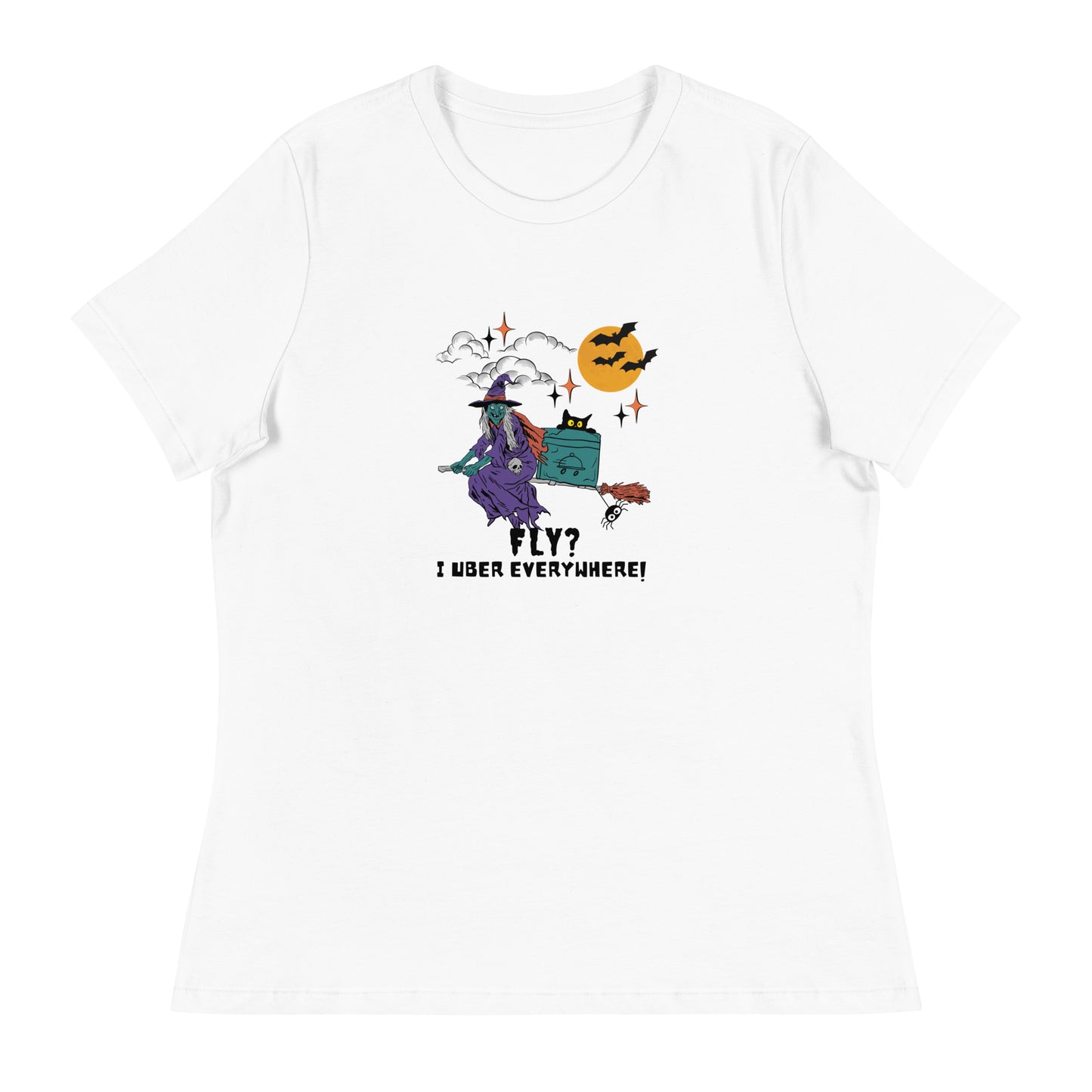 Spooky and Funny Halloween Tee for Her with Witch Design