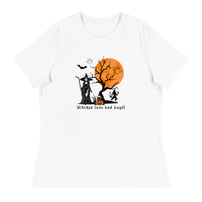 Magical and Spooky Graphic Tee: Witches Love Bad Boys